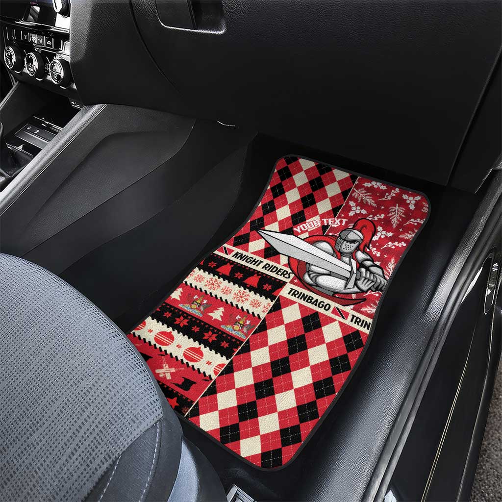 Personalized Trinbago Cricket Christmas Car Mats Merry Xmas Knight Riders - Wonder Print Shop
