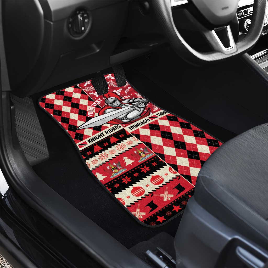 Personalized Trinbago Cricket Christmas Car Mats Merry Xmas Knight Riders - Wonder Print Shop