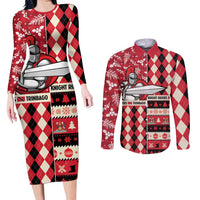 Personalized Trinbago Cricket Christmas Couples Matching Long Sleeve Bodycon Dress and Long Sleeve Button Shirt Merry Xmas Knight Riders - Wonder Print Shop