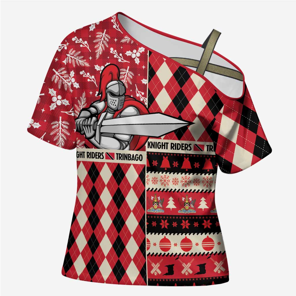 Personalized Trinbago Cricket Christmas Cross Shoulder Shirt Merry Xmas Knight Riders - Wonder Print Shop