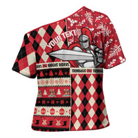 Personalized Trinbago Cricket Christmas Cross Shoulder Shirt Merry Xmas Knight Riders - Wonder Print Shop