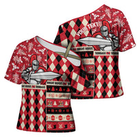 Personalized Trinbago Cricket Christmas Cross Shoulder Shirt Merry Xmas Knight Riders - Wonder Print Shop