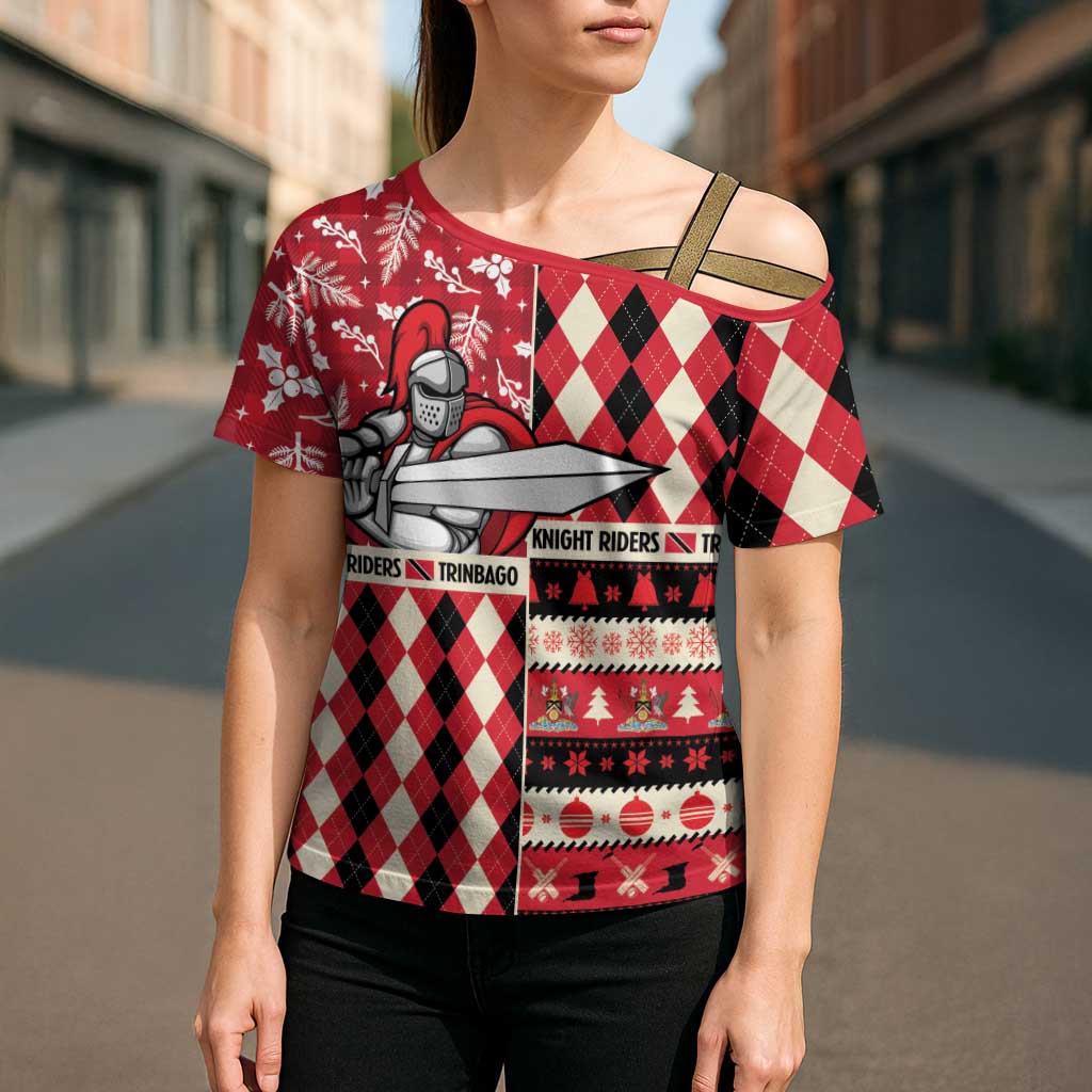 Personalized Trinbago Cricket Christmas Cross Shoulder Shirt Merry Xmas Knight Riders - Wonder Print Shop