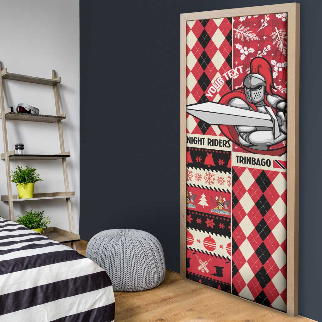 Personalized Trinbago Cricket Christmas Door Cover Merry Xmas Knight Riders - Wonder Print Shop
