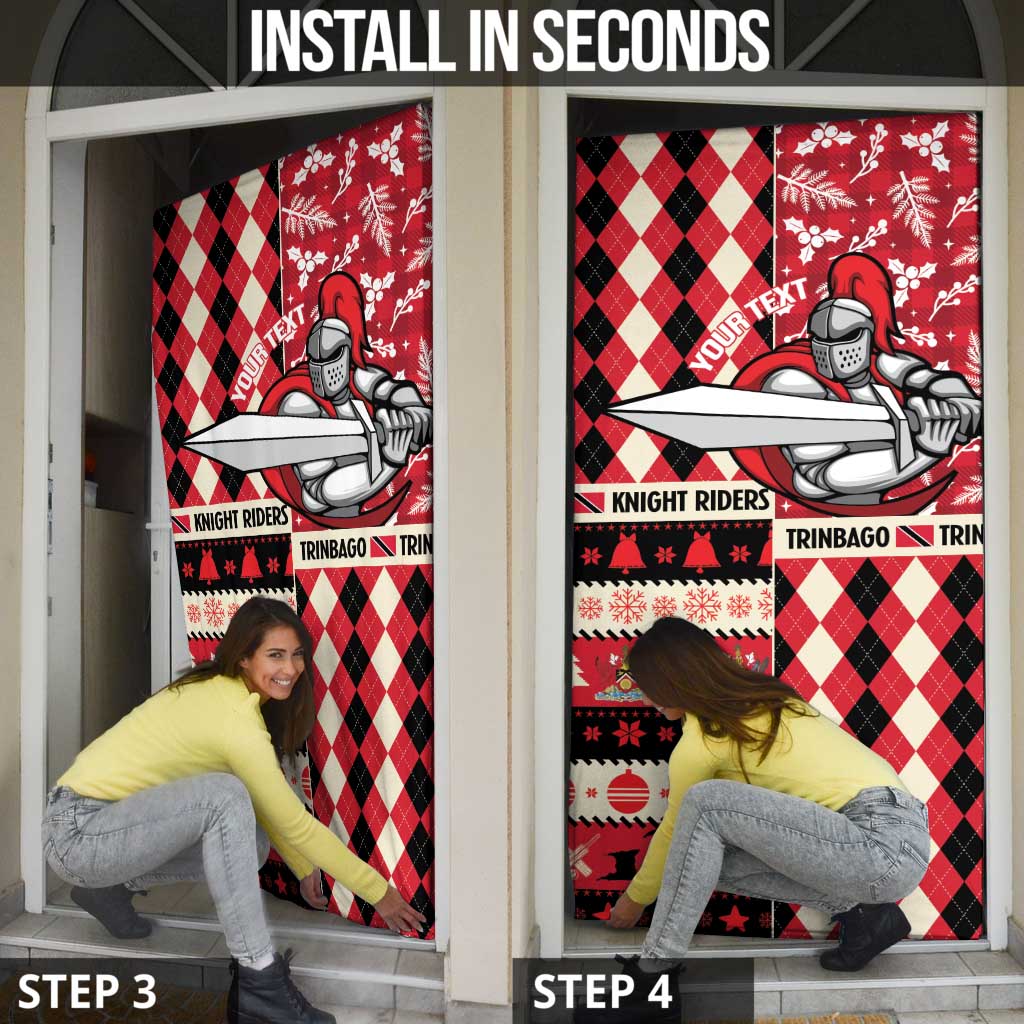 Personalized Trinbago Cricket Christmas Door Cover Merry Xmas Knight Riders - Wonder Print Shop
