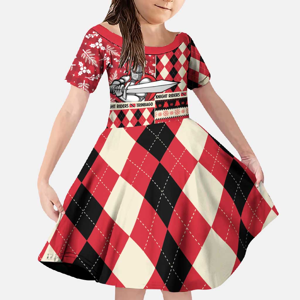 Personalized Trinbago Cricket Christmas Family Matching Long Sleeve Bodycon Dress and Hawaiian Shirt Merry Xmas Knight Riders - Wonder Print Shop