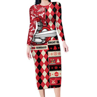 Personalized Trinbago Cricket Christmas Family Matching Long Sleeve Bodycon Dress and Hawaiian Shirt Merry Xmas Knight Riders - Wonder Print Shop