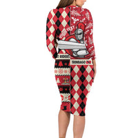 Personalized Trinbago Cricket Christmas Family Matching Long Sleeve Bodycon Dress and Hawaiian Shirt Merry Xmas Knight Riders - Wonder Print Shop