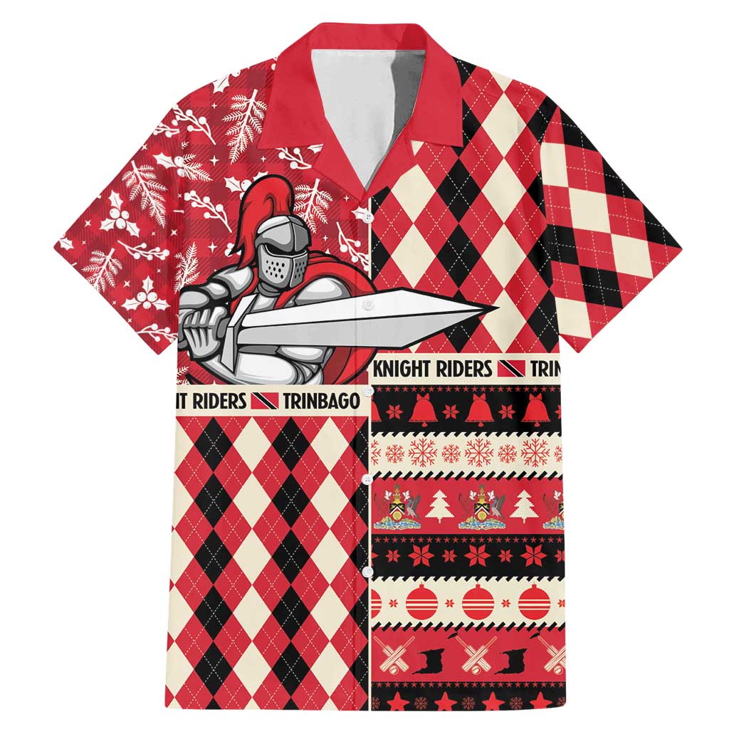 Personalized Trinbago Cricket Christmas Family Matching Mermaid Dress and Hawaiian Shirt Merry Xmas Knight Riders - Wonder Print Shop