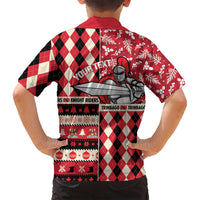 Personalized Trinbago Cricket Christmas Family Matching Off Shoulder Short Dress and Hawaiian Shirt Merry Xmas Knight Riders - Wonder Print Shop