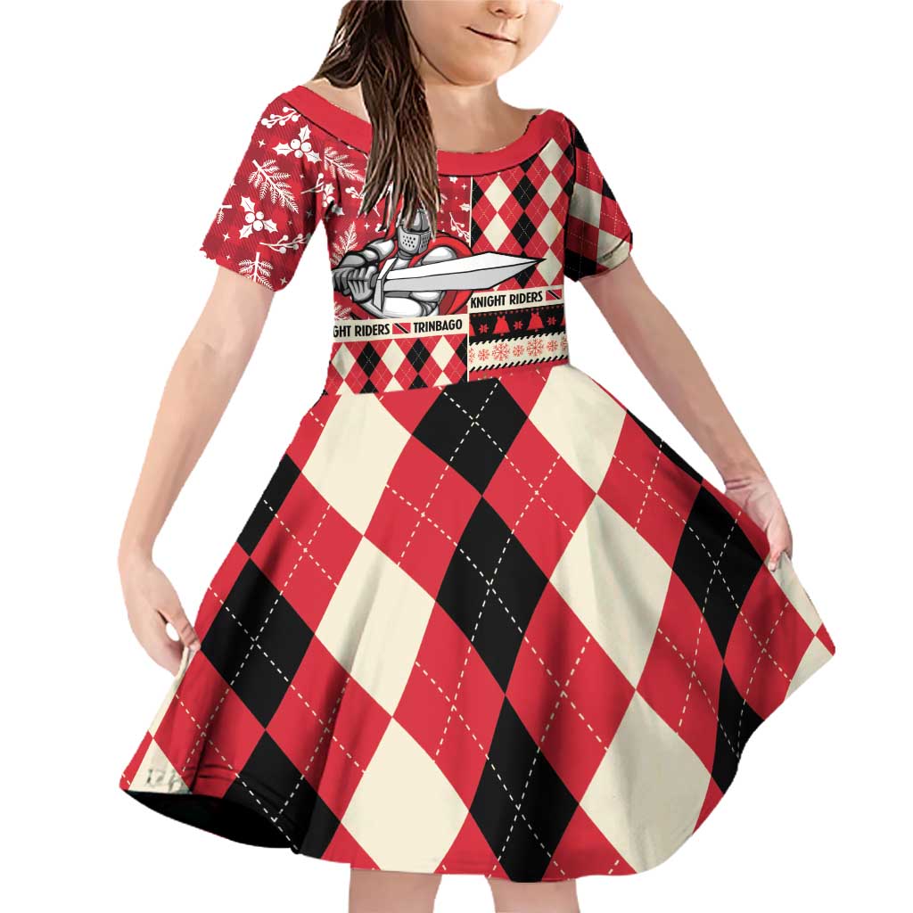 Personalized Trinbago Cricket Christmas Family Matching Off Shoulder Short Dress and Hawaiian Shirt Merry Xmas Knight Riders - Wonder Print Shop