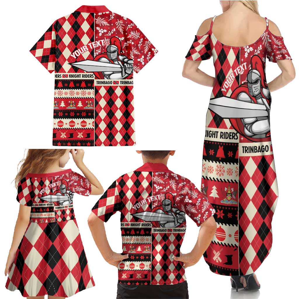 Personalized Trinbago Cricket Christmas Family Matching Summer Maxi Dress and Hawaiian Shirt Merry Xmas Knight Riders - Wonder Print Shop
