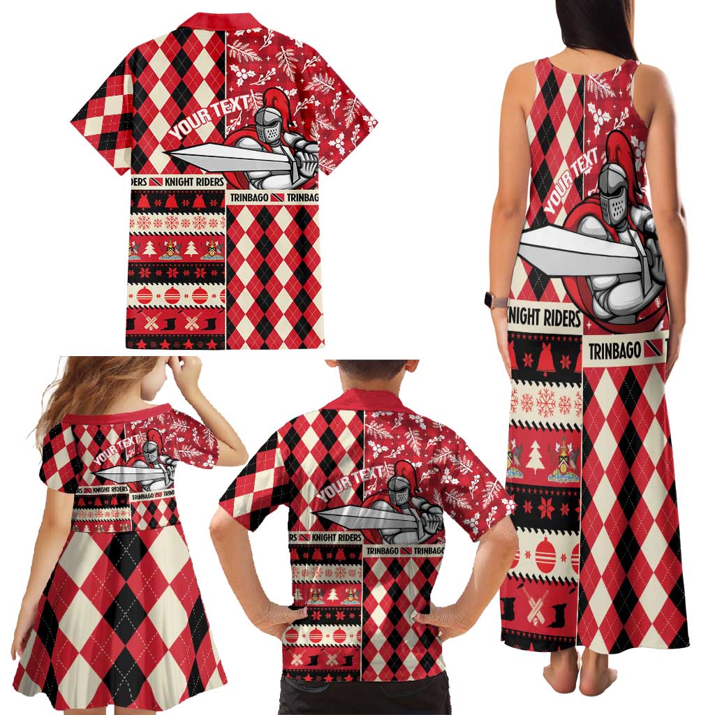 Personalized Trinbago Cricket Christmas Family Matching Tank Maxi Dress and Hawaiian Shirt Merry Xmas Knight Riders - Wonder Print Shop