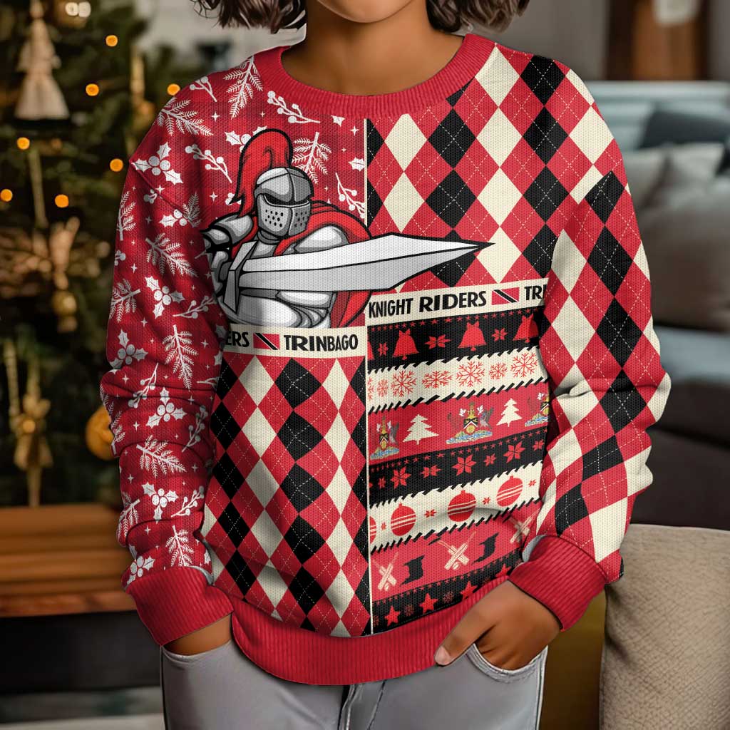 Personalized Trinbago Cricket Christmas Kid Ugly Christmas Sweater Merry Xmas Knight Riders - Wonder Print Shop