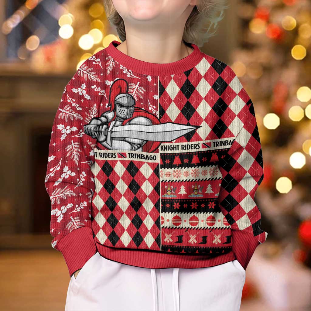 Personalized Trinbago Cricket Christmas Kid Ugly Christmas Sweater Merry Xmas Knight Riders - Wonder Print Shop
