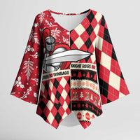 Personalized Trinbago Cricket Christmas Kimono Sleeve Blouse Merry Xmas Knight Riders - Wonder Print Shop