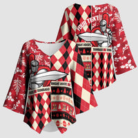 Personalized Trinbago Cricket Christmas Kimono Sleeve Blouse Merry Xmas Knight Riders - Wonder Print Shop