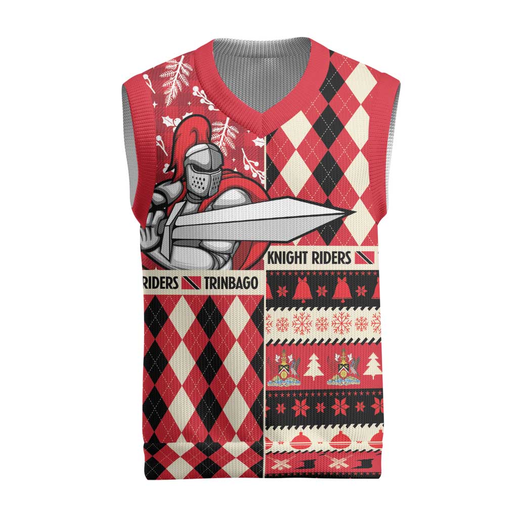 Personalized Trinbago Cricket Christmas Knitted V-Neck Vest Merry Xmas Knight Riders - Wonder Print Shop