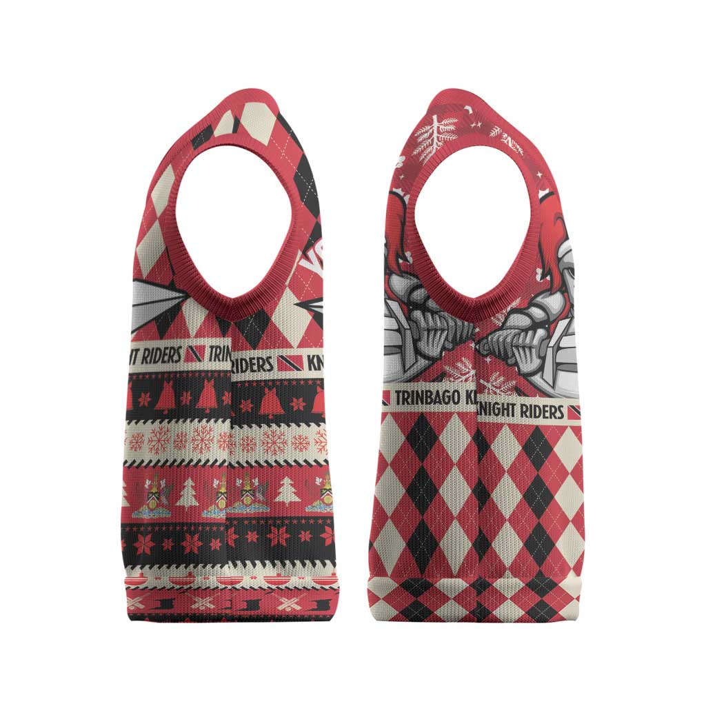 Personalized Trinbago Cricket Christmas Knitted V-Neck Vest Merry Xmas Knight Riders - Wonder Print Shop