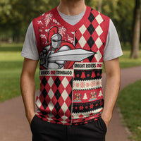 Personalized Trinbago Cricket Christmas Knitted V-Neck Vest Merry Xmas Knight Riders - Wonder Print Shop