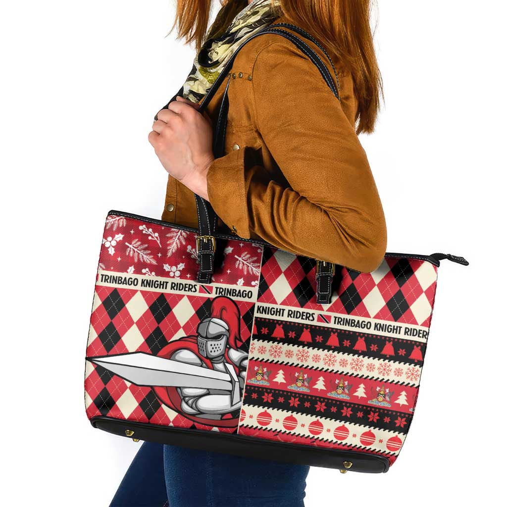 Trinbago Cricket Christmas Leather Tote Bag Merry Xmas Knight Riders - Wonder Print Shop