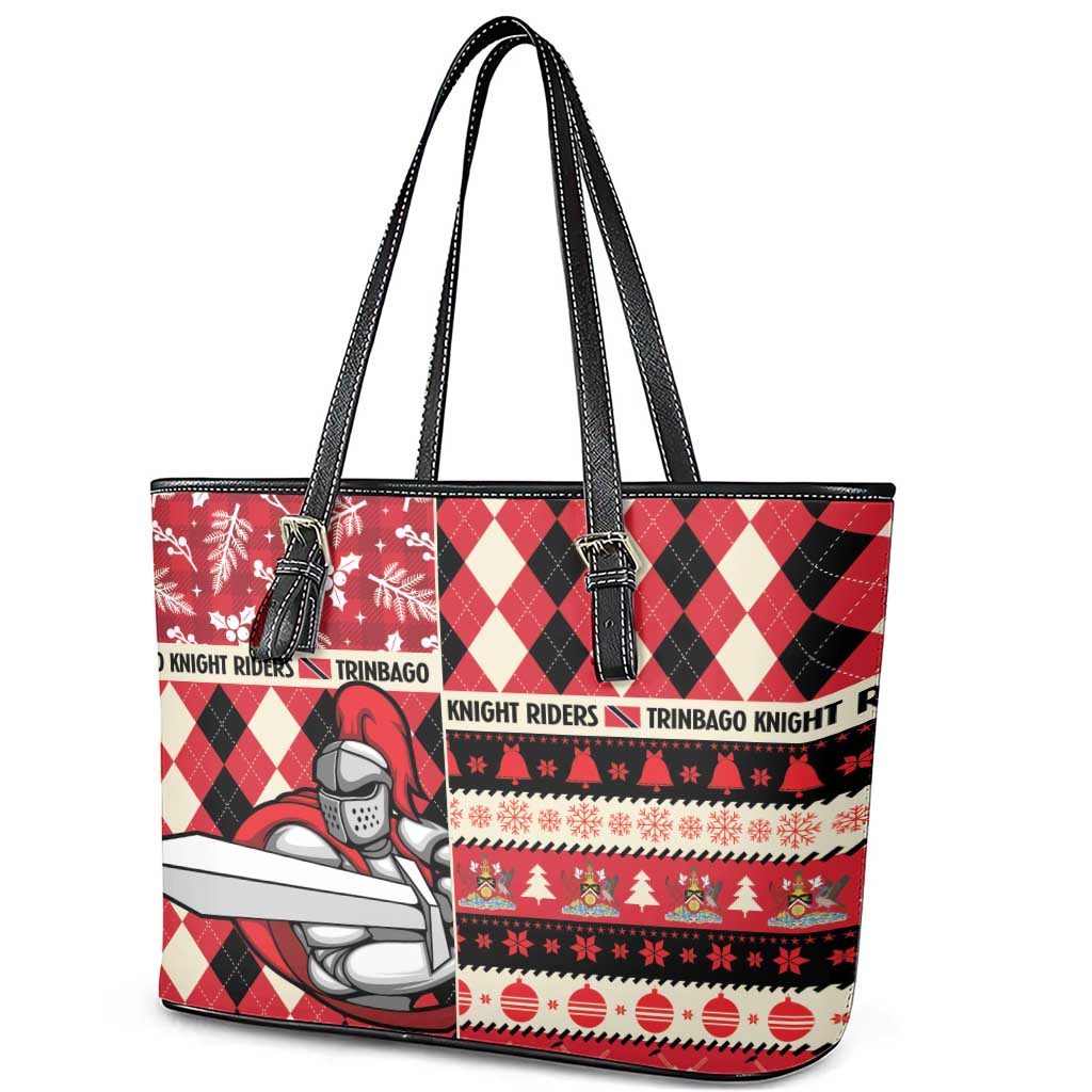 Trinbago Cricket Christmas Leather Tote Bag Merry Xmas Knight Riders - Wonder Print Shop