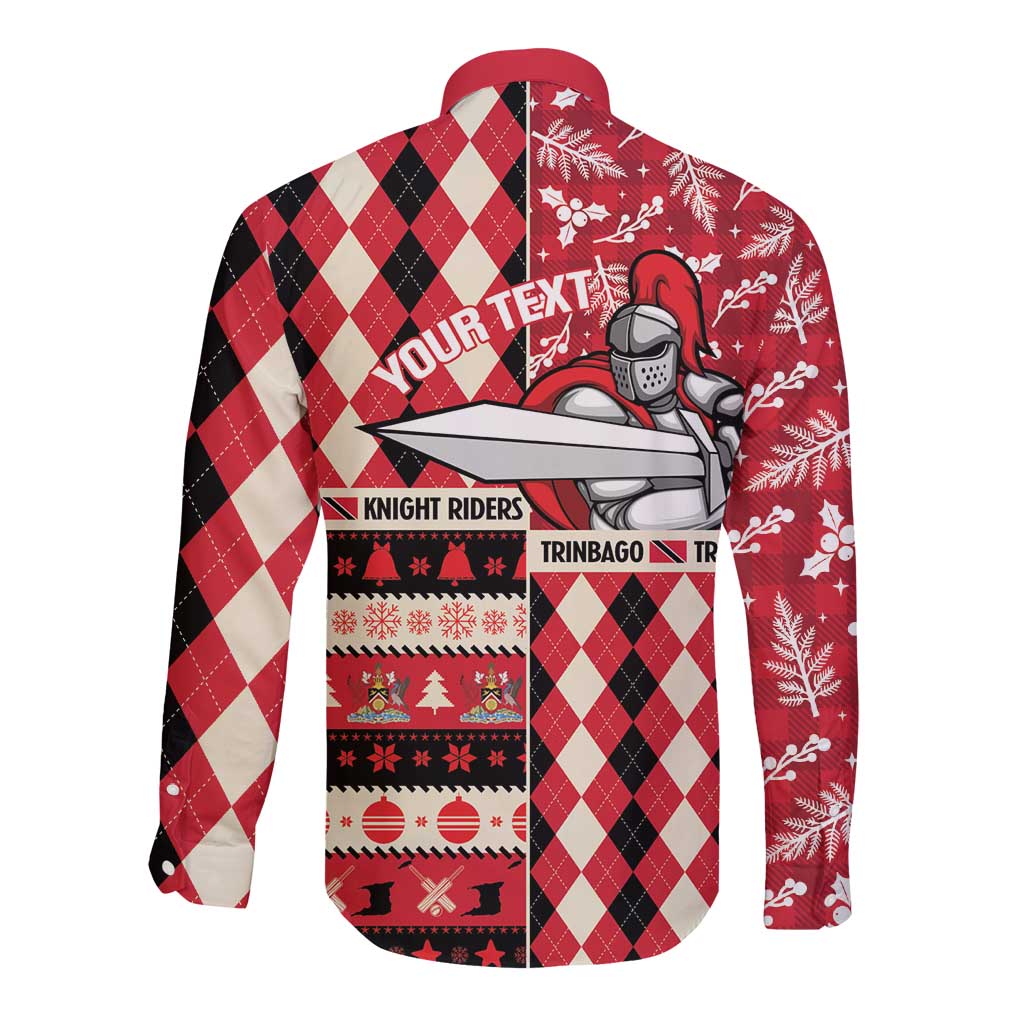 Personalized Trinbago Cricket Christmas Long Sleeve Button Shirt Merry Xmas Knight Riders - Wonder Print Shop