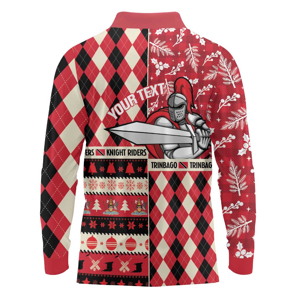 Personalized Trinbago Cricket Christmas Long Sleeve Polo Shirt Merry Xmas Knight Riders - Wonder Print Shop