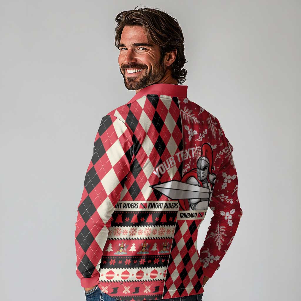 Personalized Trinbago Cricket Christmas Long Sleeve Polo Shirt Merry Xmas Knight Riders - Wonder Print Shop