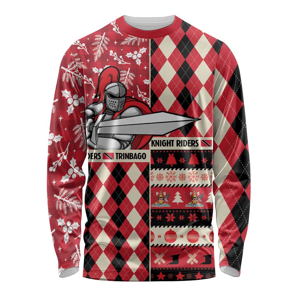 Personalized Trinbago Cricket Christmas Long Sleeve Shirt Merry Xmas Knight Riders - Wonder Print Shop