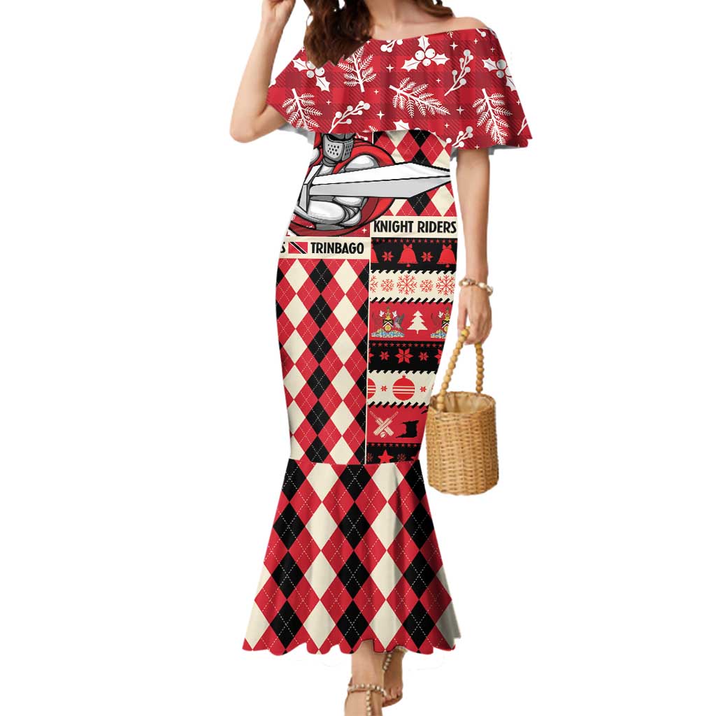 Personalized Trinbago Cricket Christmas Mermaid Dress Merry Xmas Knight Riders - Wonder Print Shop