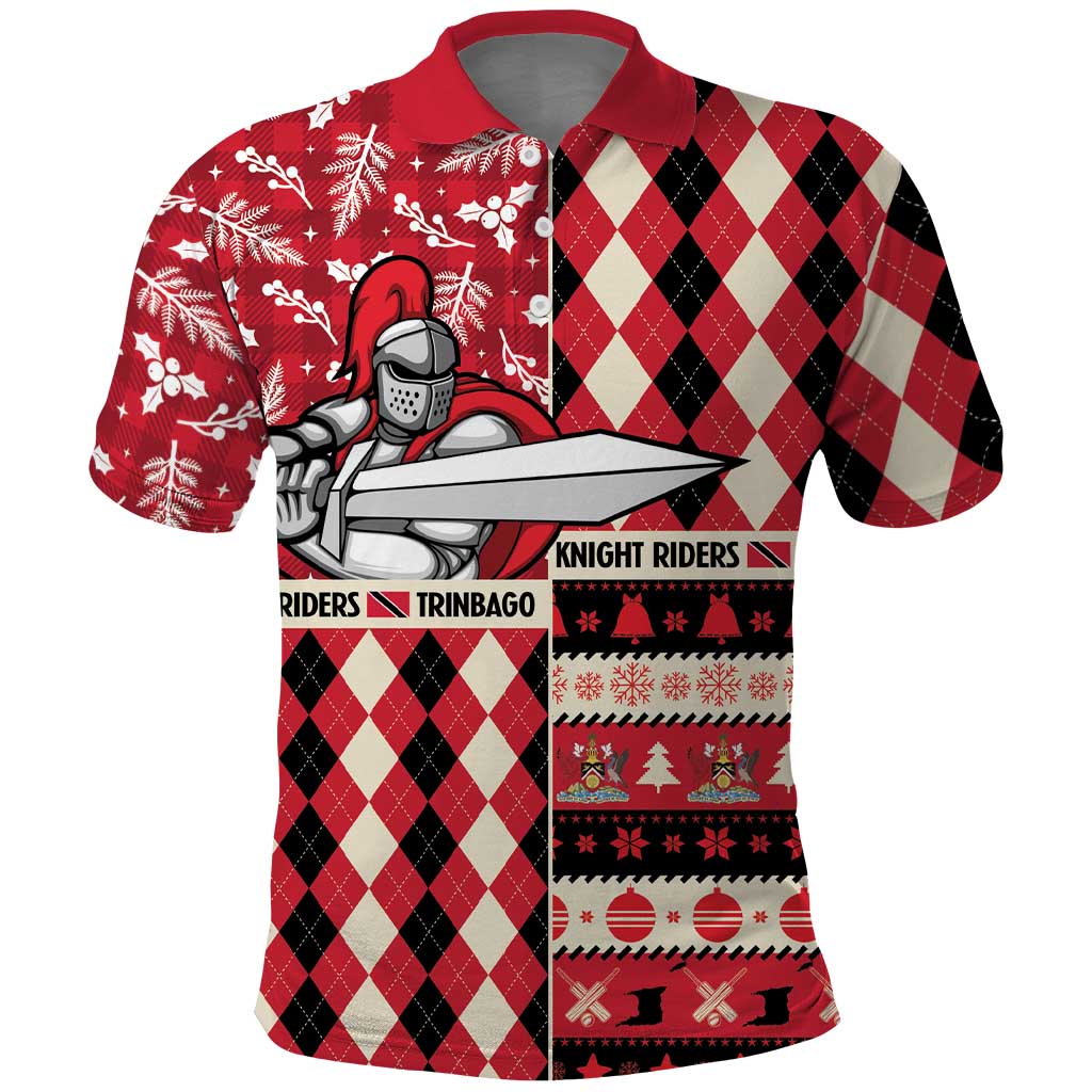Personalized Trinbago Cricket Christmas Polo Shirt Merry Xmas Knight Riders - Wonder Print Shop