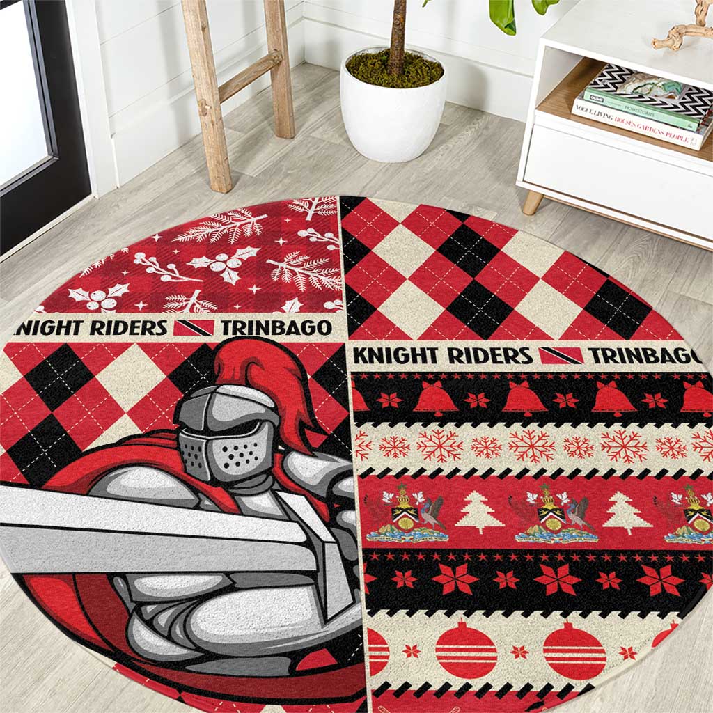 Trinbago Cricket Christmas Round Carpet Merry Xmas Knight Riders - Wonder Print Shop