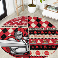Trinbago Cricket Christmas Round Carpet Merry Xmas Knight Riders - Wonder Print Shop