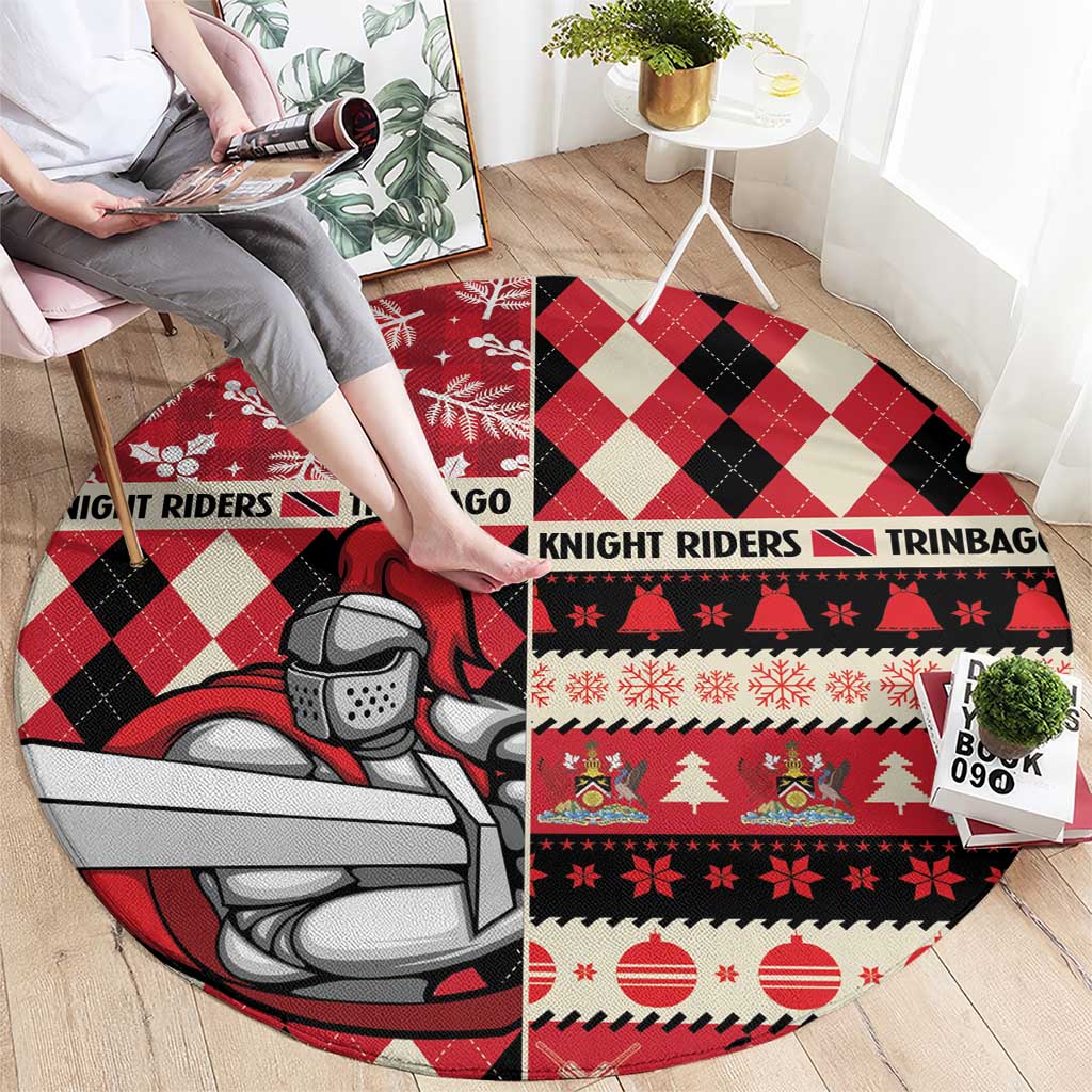 Trinbago Cricket Christmas Round Carpet Merry Xmas Knight Riders - Wonder Print Shop