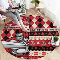 Trinbago Cricket Christmas Round Carpet Merry Xmas Knight Riders - Wonder Print Shop