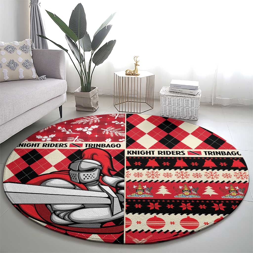 Trinbago Cricket Christmas Round Carpet Merry Xmas Knight Riders - Wonder Print Shop