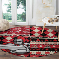 Trinbago Cricket Christmas Round Carpet Merry Xmas Knight Riders - Wonder Print Shop