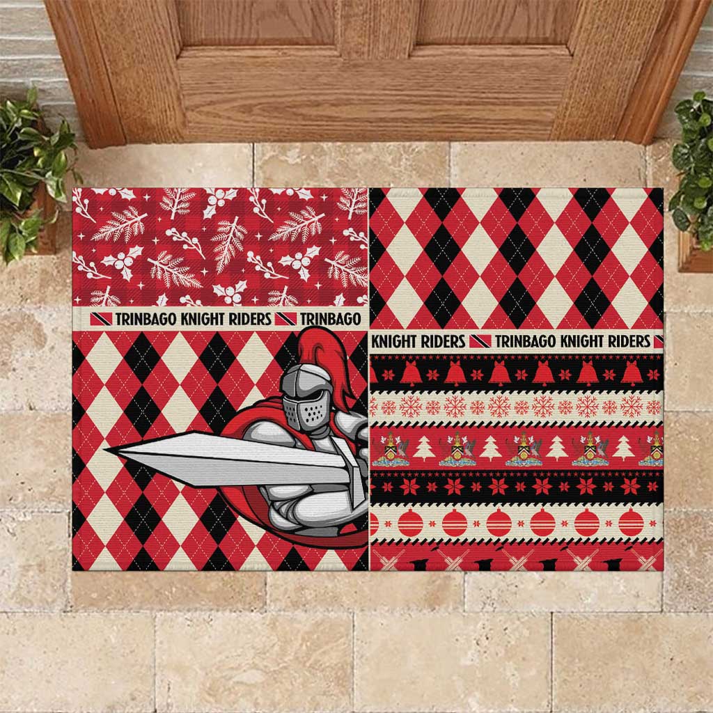 Trinbago Cricket Christmas Rubber Doormat Merry Xmas Knight Riders - Wonder Print Shop