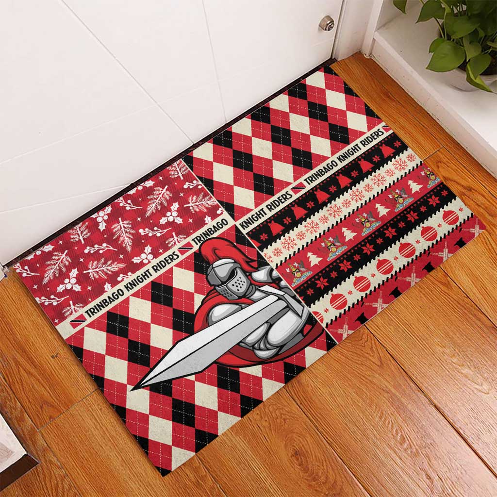 Trinbago Cricket Christmas Rubber Doormat Merry Xmas Knight Riders - Wonder Print Shop
