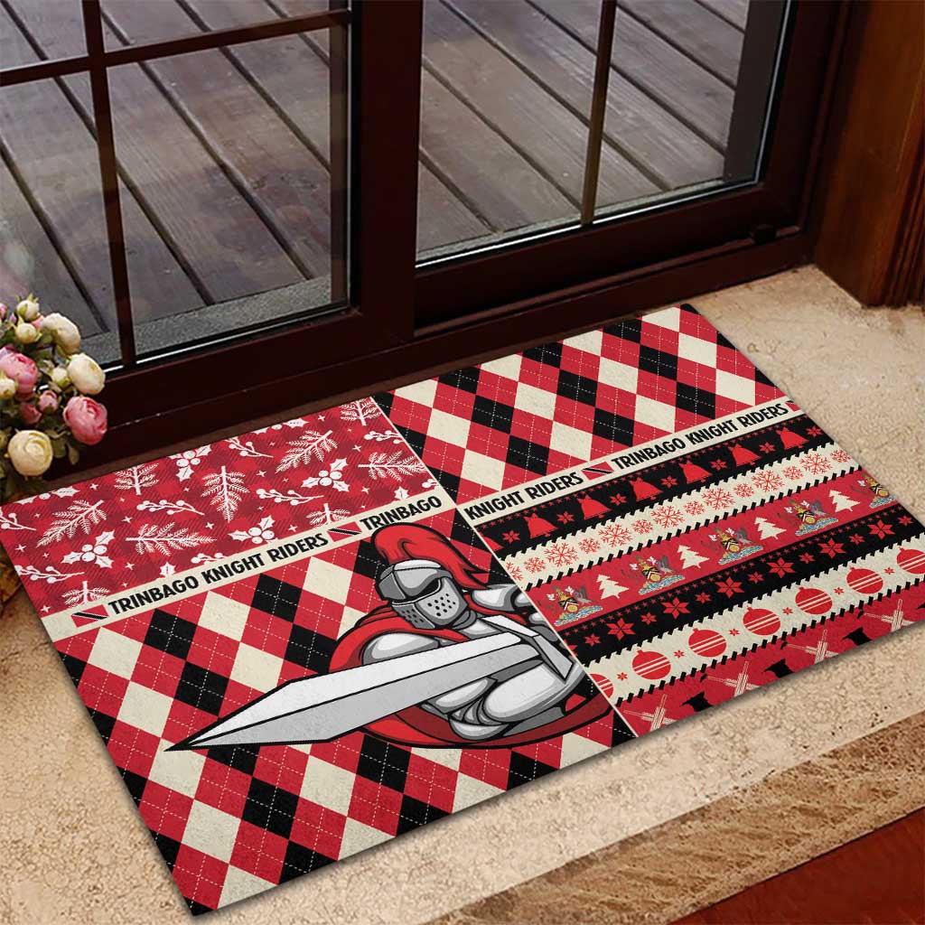 Trinbago Cricket Christmas Rubber Doormat Merry Xmas Knight Riders - Wonder Print Shop