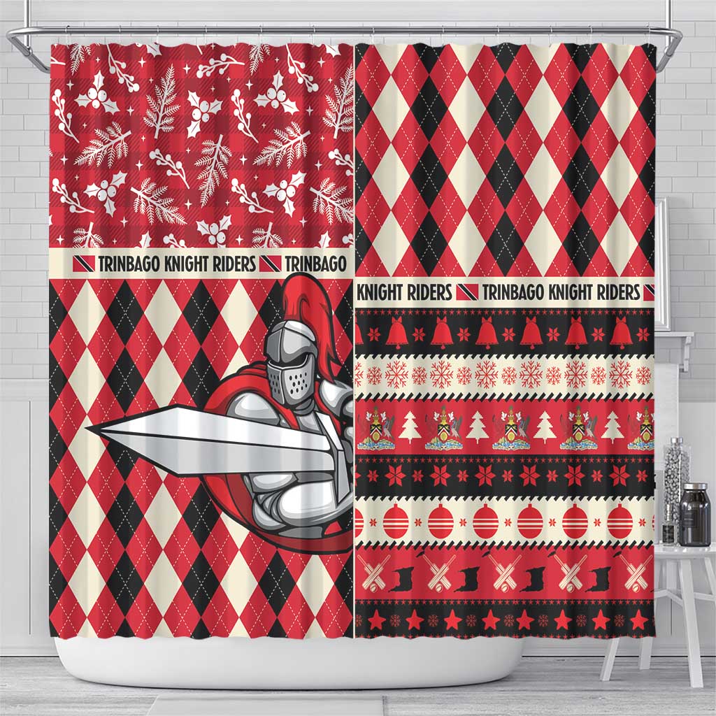 Trinbago Cricket Christmas Shower Curtain Merry Xmas Knight Riders - Wonder Print Shop