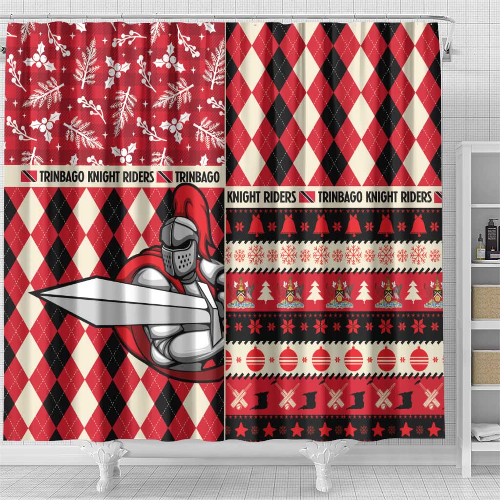 Trinbago Cricket Christmas Shower Curtain Merry Xmas Knight Riders - Wonder Print Shop