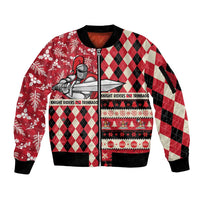 Personalized Trinbago Cricket Christmas Sleeve Zip Bomber Jacket Merry Xmas Knight Riders - Wonder Print Shop