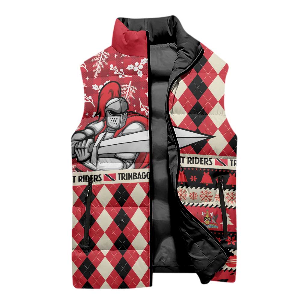 Personalized Trinbago Cricket Christmas Sleeveless Puffer Jacket Merry Xmas Knight Riders - Wonder Print Shop