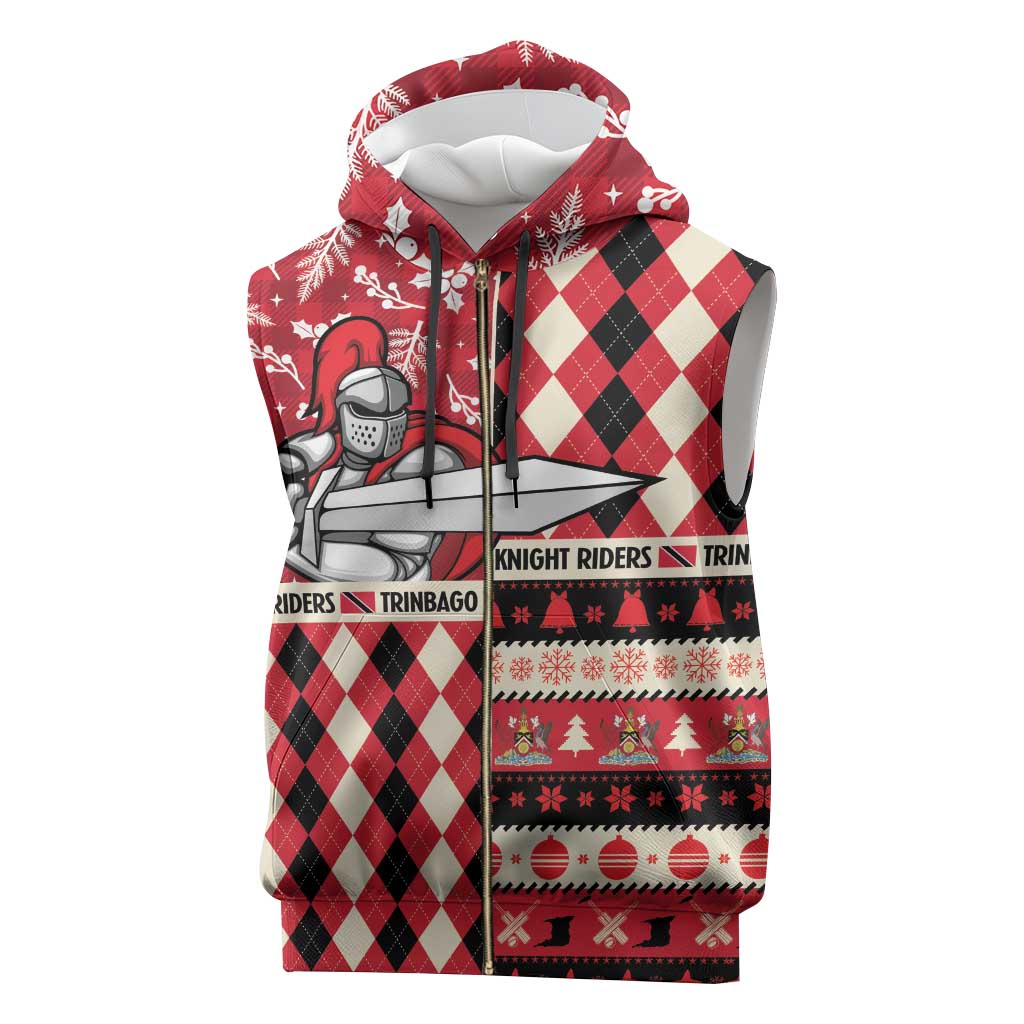 Personalized Trinbago Cricket Christmas Sleeveless Zip Hoodie Merry Xmas Knight Riders - Wonder Print Shop