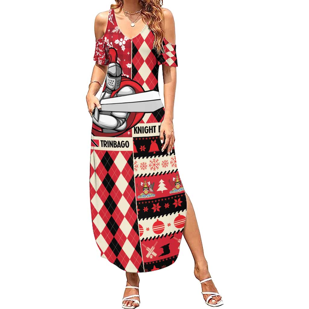Personalized Trinbago Cricket Christmas Summer Maxi Dress Merry Xmas Knight Riders - Wonder Print Shop