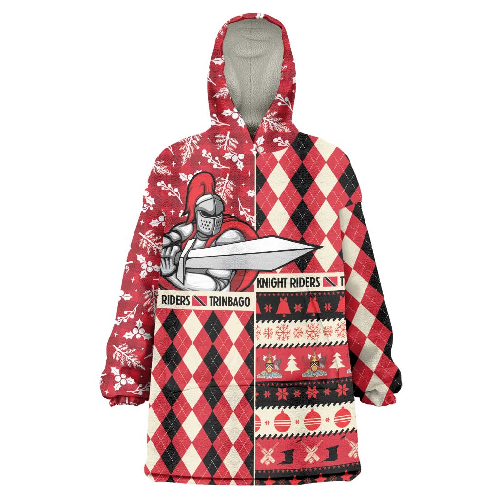 Personalized Trinbago Cricket Christmas Wearable Blanket Hoodie Merry Xmas Knight Riders - Wonder Print Shop