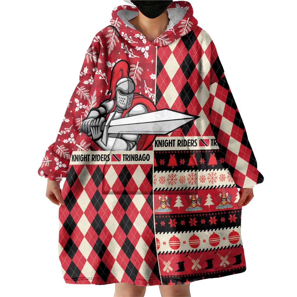 Personalized Trinbago Cricket Christmas Wearable Blanket Hoodie Merry Xmas Knight Riders - Wonder Print Shop