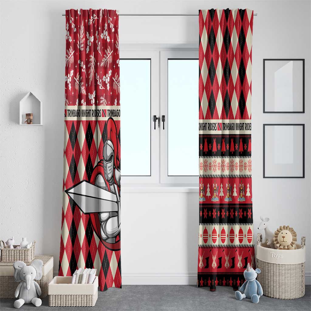 Trinbago Cricket Christmas Window Curtain Merry Xmas Knight Riders - Wonder Print Shop